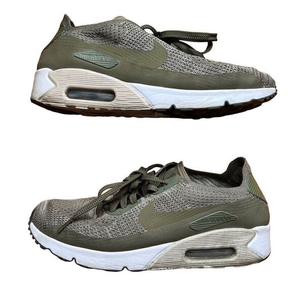 Nike Air Max 90 Ultra Flyknit 2 Sneakers Medium Olive Green 875943 men’s 10.5 - Picture 1 of 11